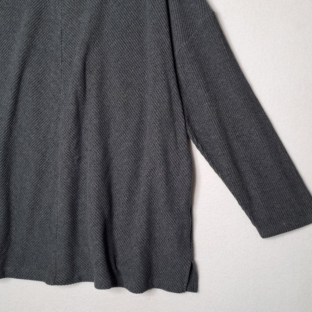 Ava and Viv Sweater Womens 4X Charcoal Grey Ribbed Oversized Boat Neck Tunic - Picture 4 of 11